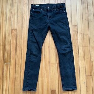 Levis Premium 510 Skinny Fit Black Jeans Mens W32 L32 Stretch Denim